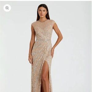 Mac Duggal Sequin Gown in Champagne